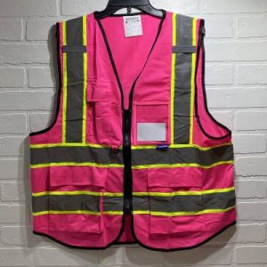AYKRM Security Vest for Men Women 7 Pockets High Visibility Reflective Safety Vest Front Zipper Meets ANSI